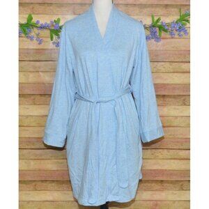 Charter Club Intimates Ladies Blue Soft French Terry Robe Size L Pockets Belt